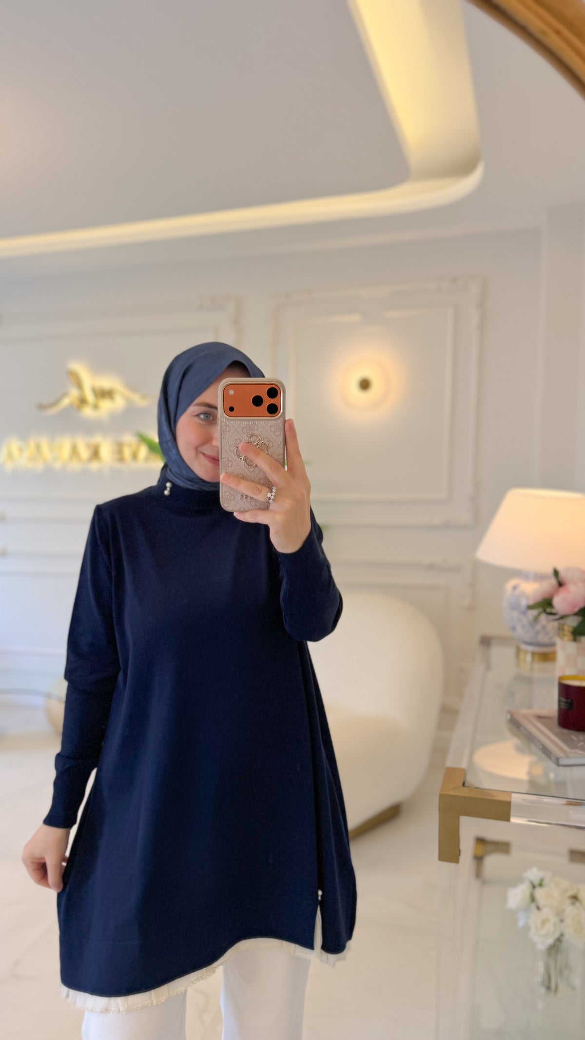 Lacivert Zarafet Tunik