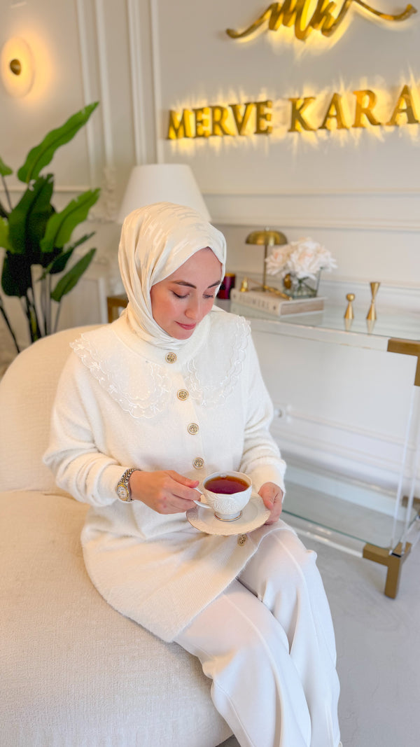 Vanilya Angora Bebe Yaka Dantel -14676