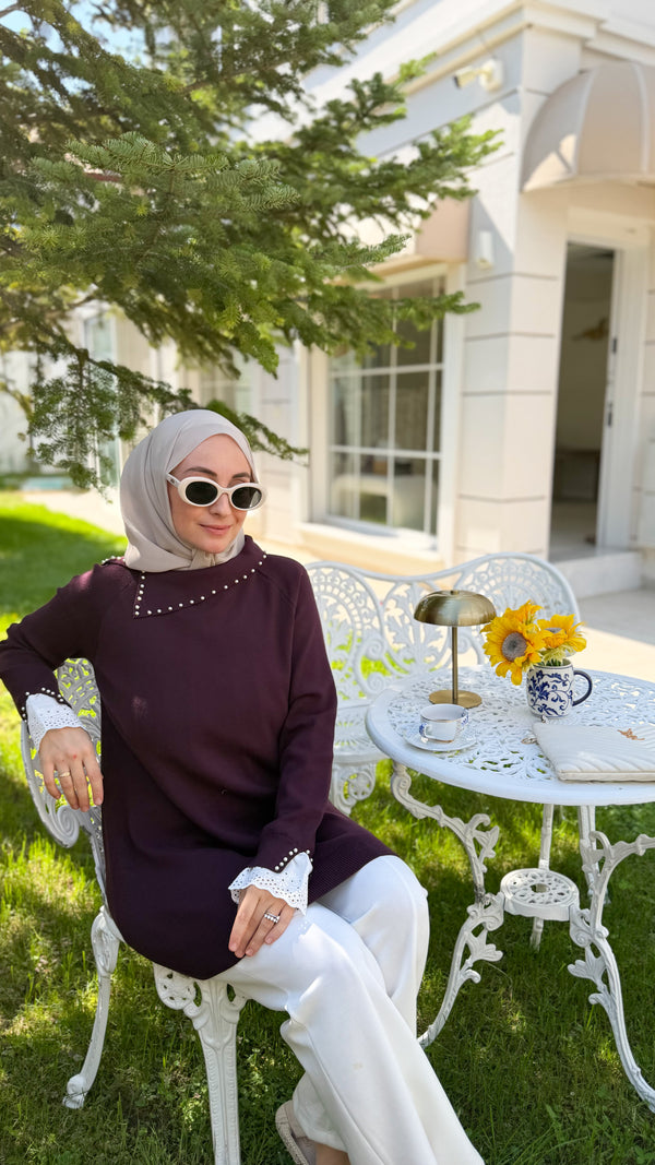 Mürdüm İnci Manşet Detay Tunik