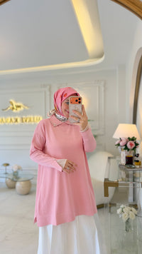 Pembe İnci Yaka Triko