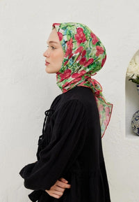 Pembe Peach Garden Pamuk Vual Eşarp