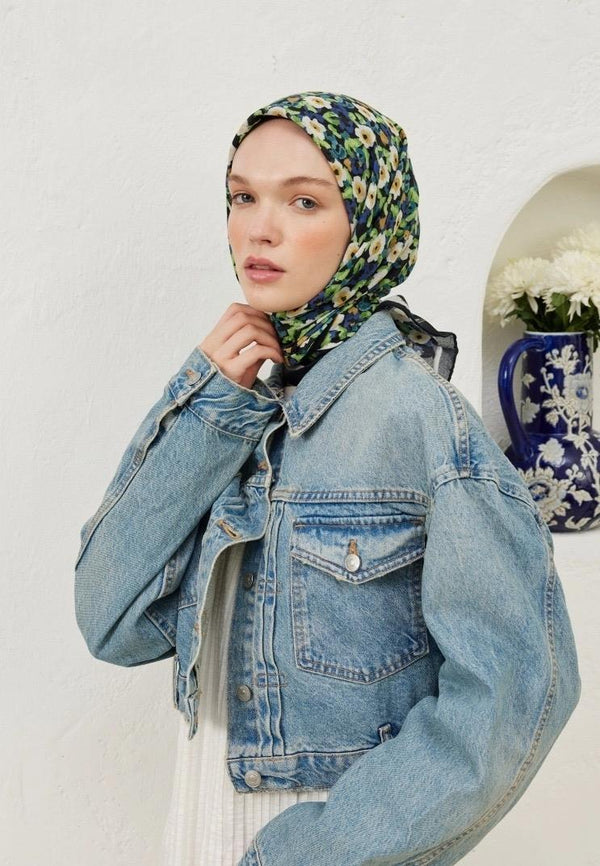 Siyah Serena Pamuk Vual Eşarp