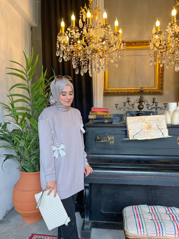 Taş 4299 Taşlı Kurdele Modal Tunik
