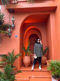 Siyah 2739 Oversize Mk Çizgili Sweatshirt