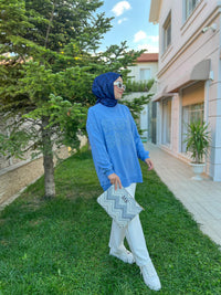 Mavi 2687 Taş Ve Yazı Detaylı Seat