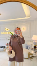 Kahve Fular Detay Tunik
