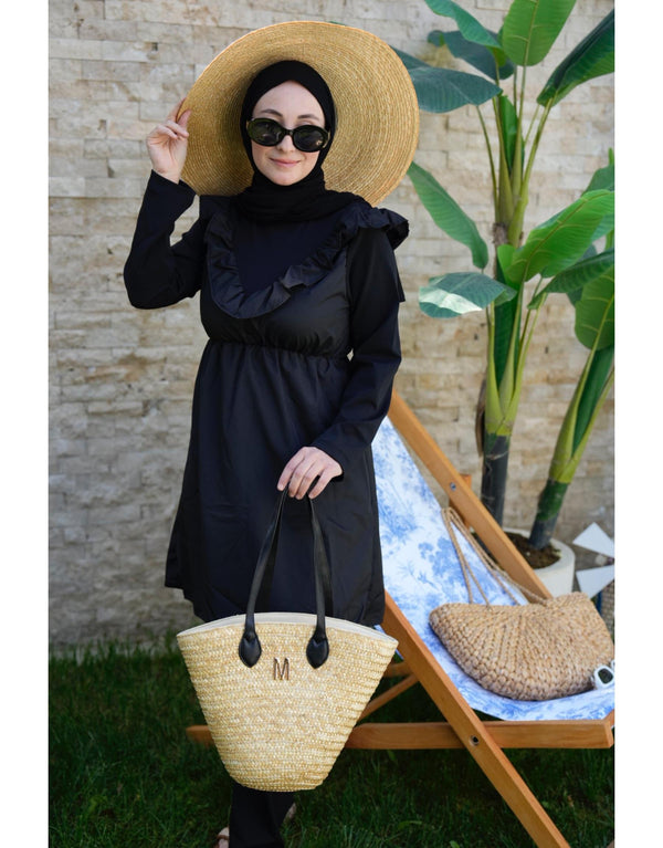 Siyah 8233 Fırfırlı Model Haşema