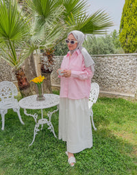 Pembe Poplin Basic Gömlek