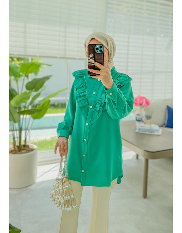 Benetton 7532 Boncuk İşleme Güfta Model Gömlek