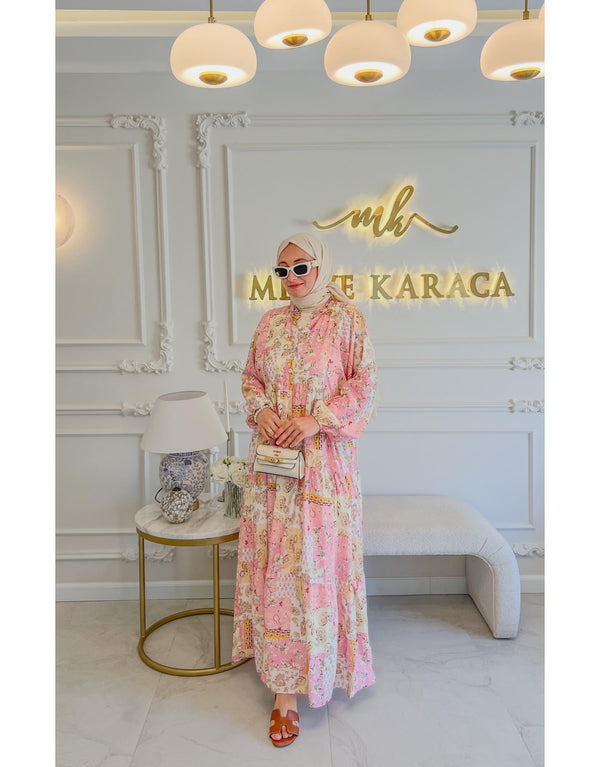 Pembe Dream Desen Elbise