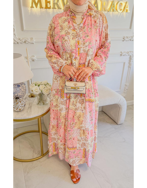 Pembe Dream Desen Elbise