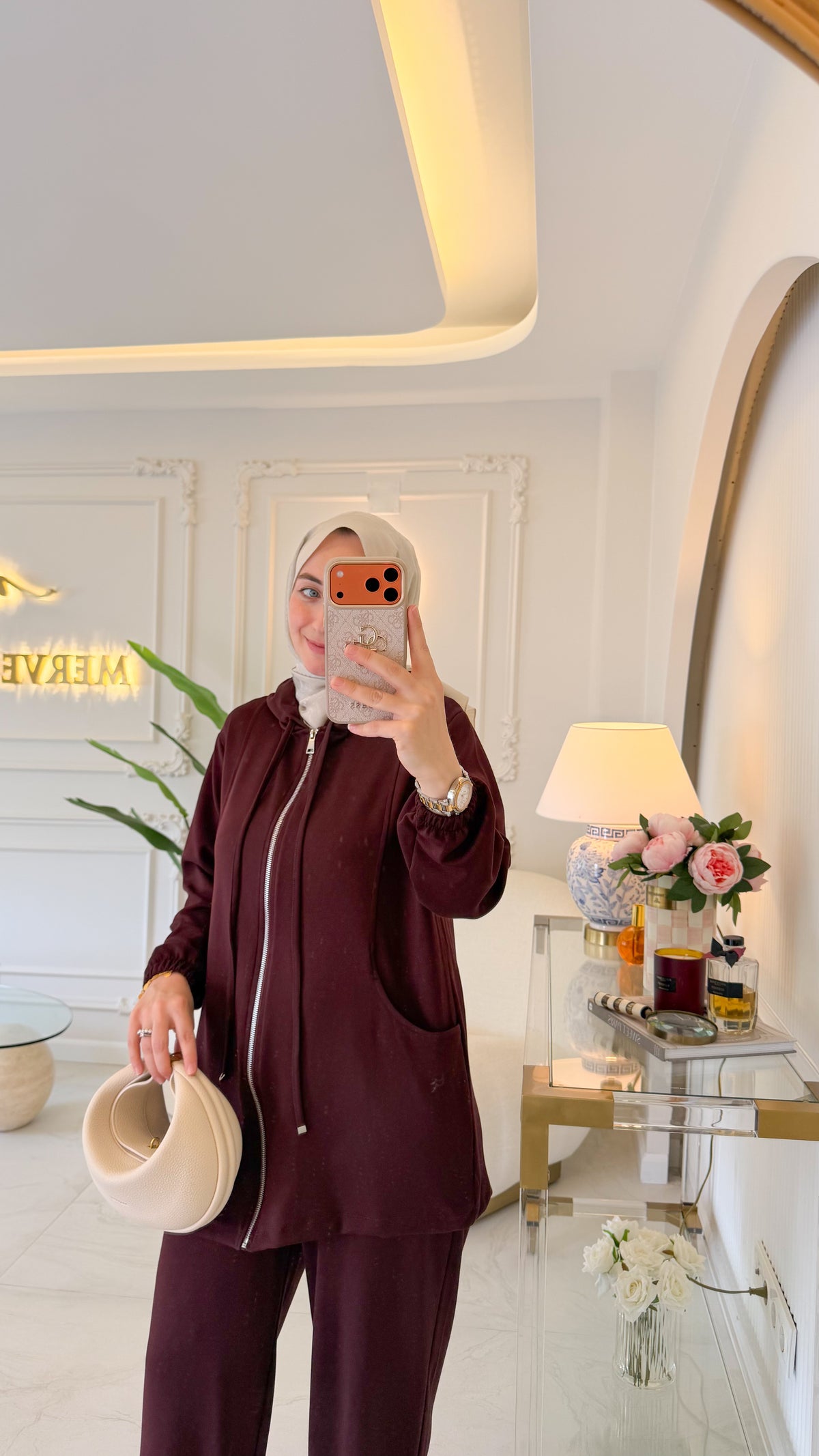 Bordo Cep Detay Eşofman Takımı