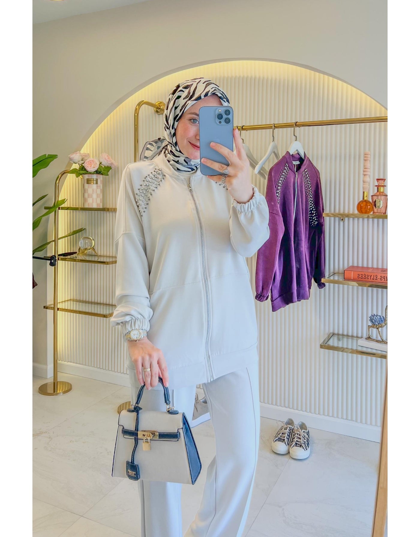 Bej 1504 Taşlı Oysho Takım