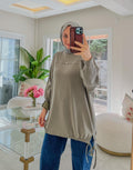 Yeşil 24381 İpli Modal Tunik