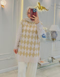 Gold 5045 Baklava Desen Simli Triko Tunik