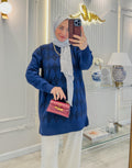 Lacivert 5045 Baklava Desen Simli Triko Tunik