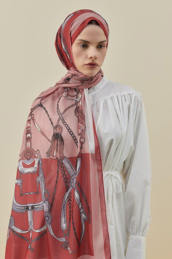 Kırmızı Modern Grace Şal