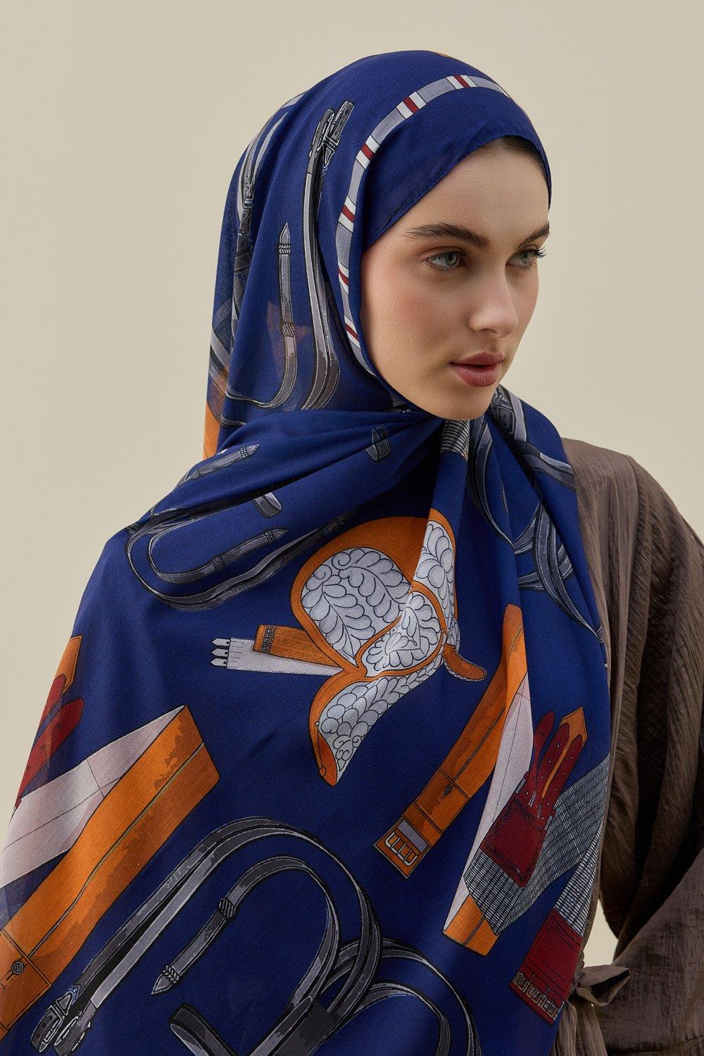 Lacivert Artisan Şal