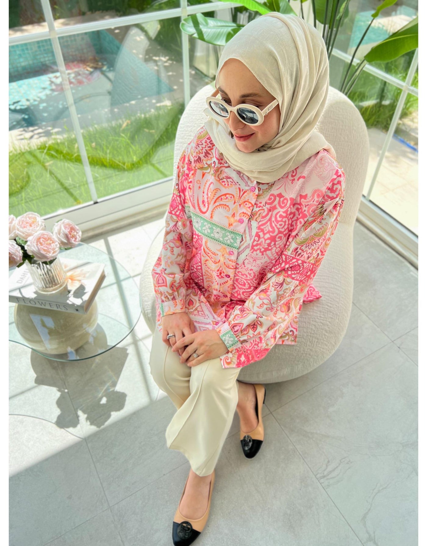 Pembe Helen Batik Desen Gömlek