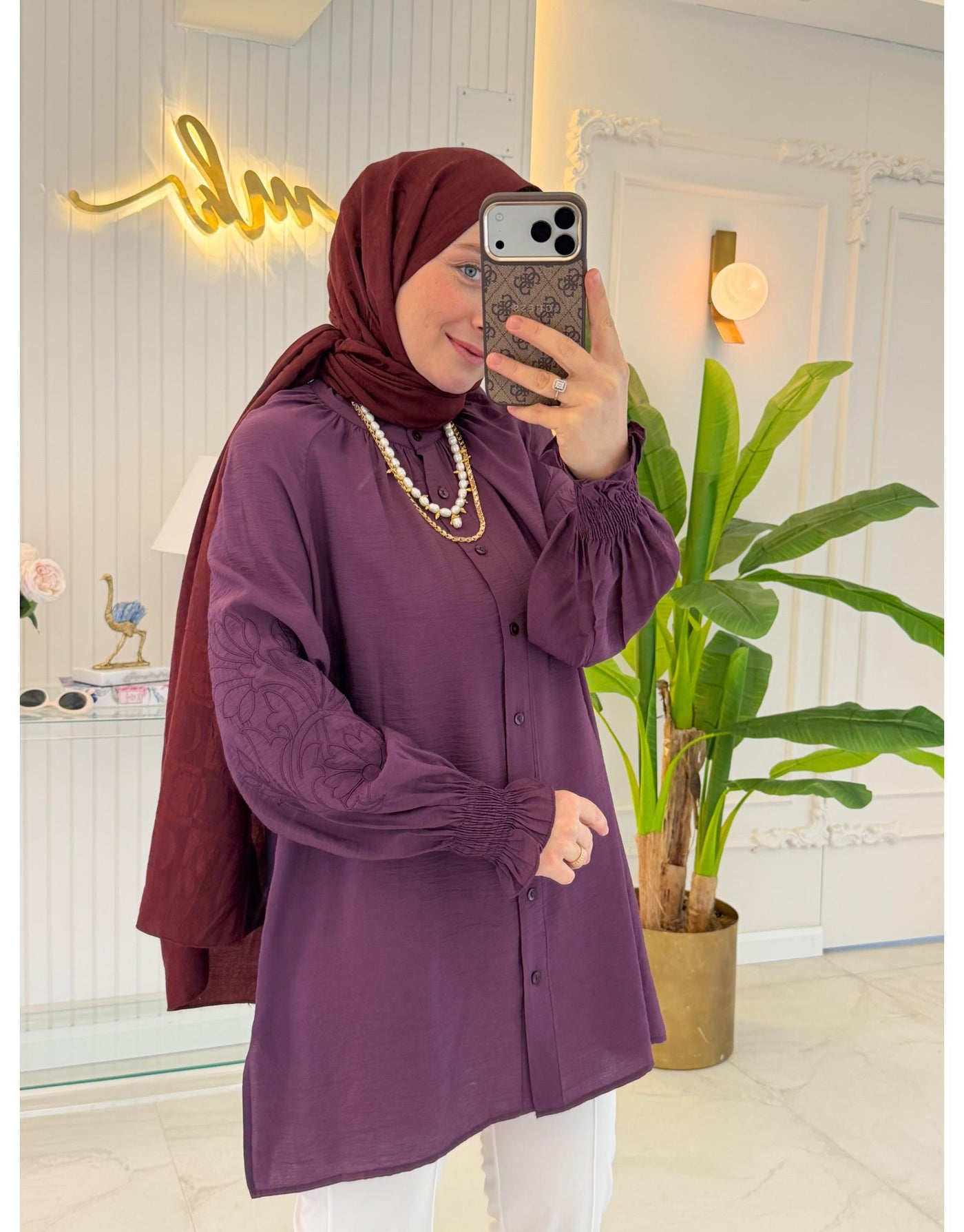 Mürdüm ARYA KOLU NAKIŞLI GÖMLEK