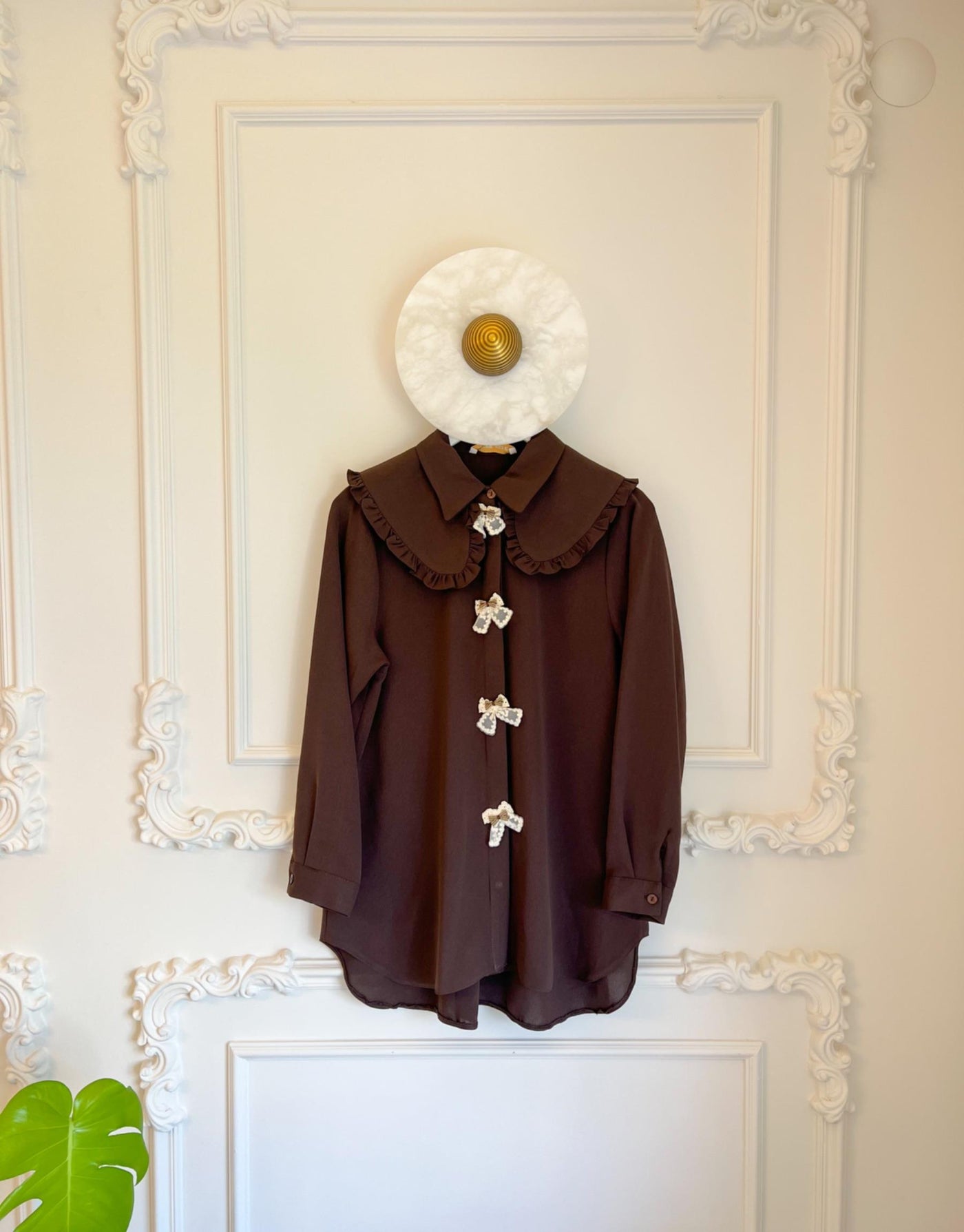 Kahve 344 Fiyonk Detaylı Gömlek