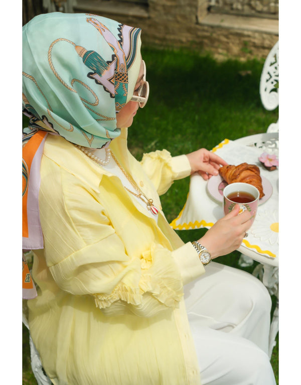 Sarı 334 Kol Detaylı Gömlek