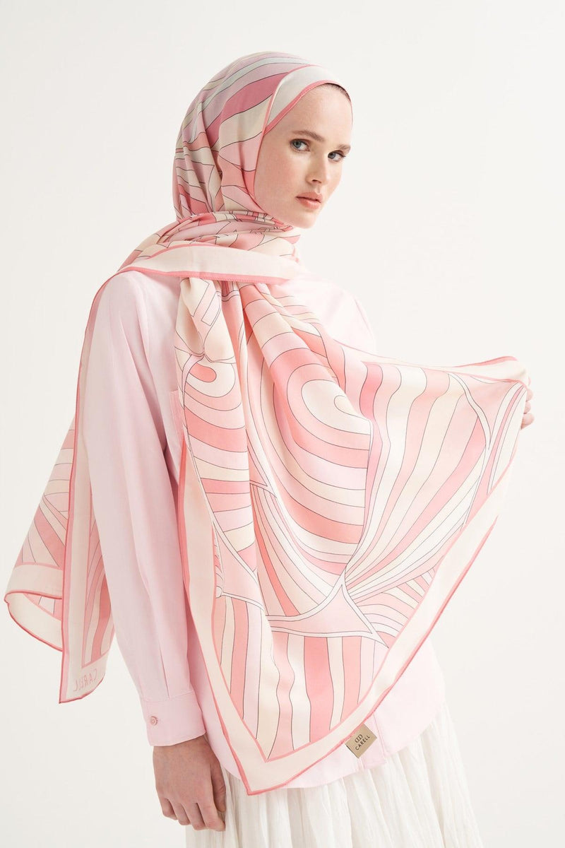 Pembe Morina Floş Şal
