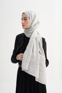 Gümüş Blok Desen Rina Şal