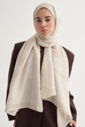 Krem Aura Monogram Floş Şal