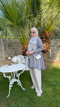 Gri Ribana Kol Triko Tunik-127
