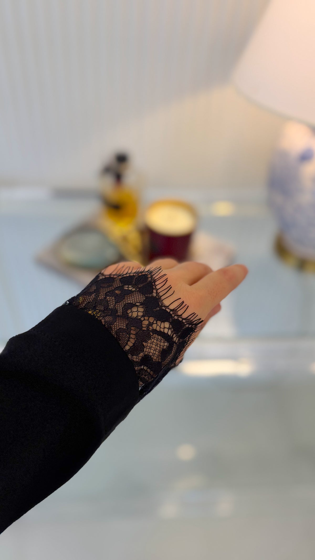 Siyah  Dantelli Oysho Tunik