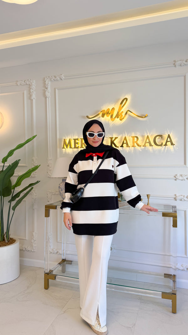Siyah Çizgili Sweat -170394