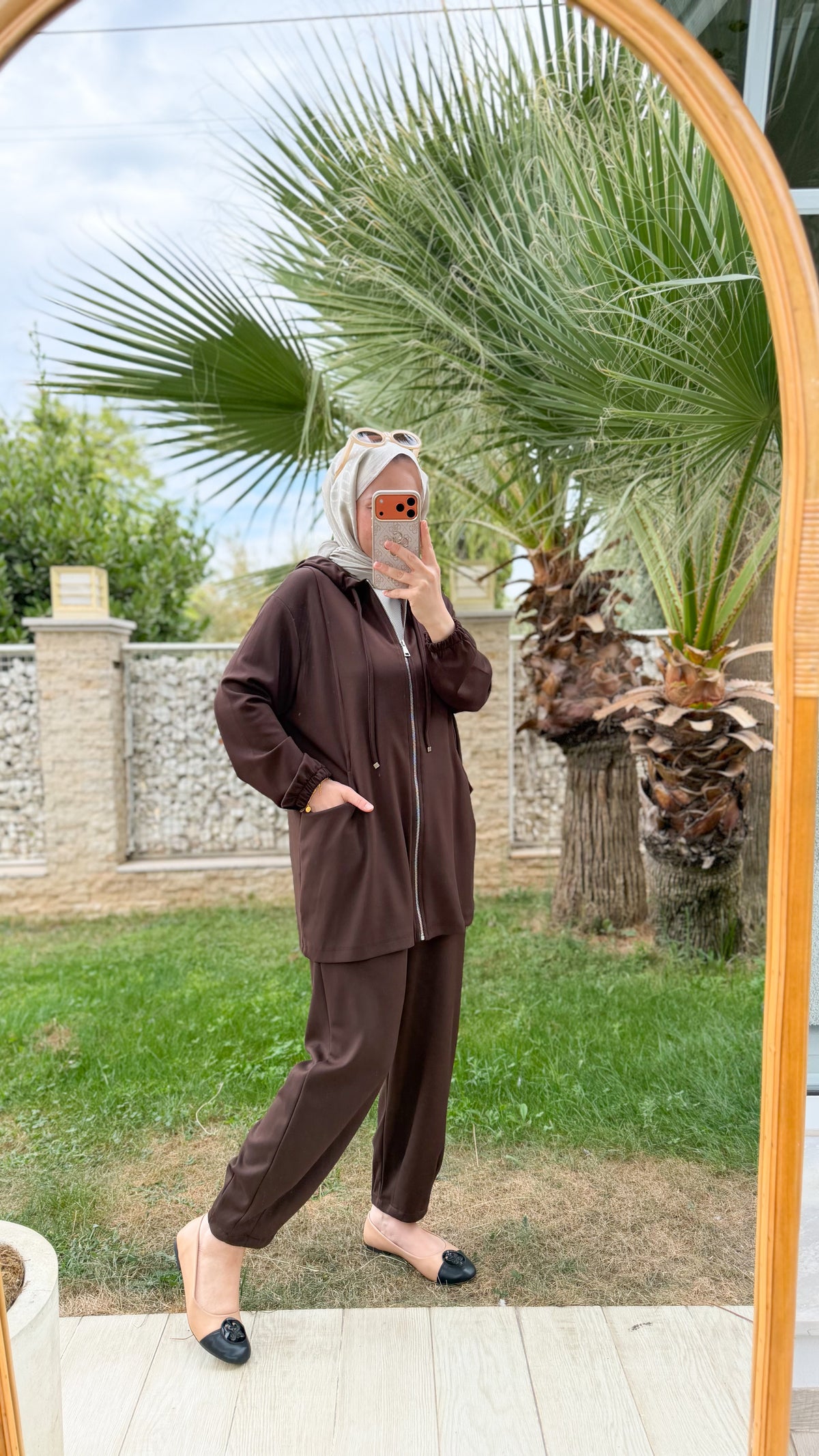 Kahverengi Cep Detay Eşofman Takımı