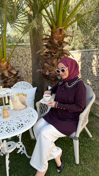 Mürdüm Örme Bebe Yaka Triko