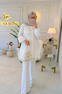 Beyaz Almira Gömlek  -7015