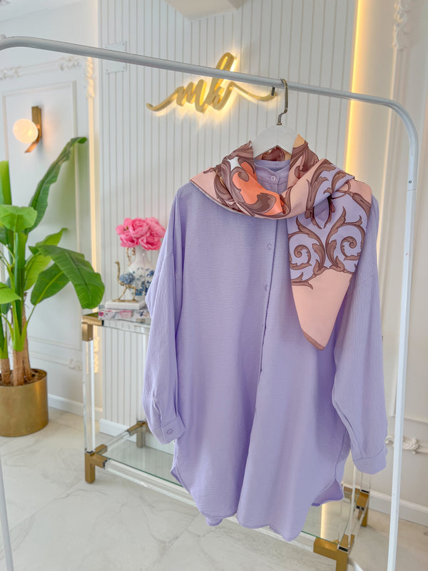 Açık Lila Soft Touch New Gömlek