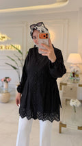 Siyah Almira Gömlek -7015
