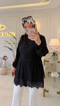 Siyah Almira Gömlek -7015