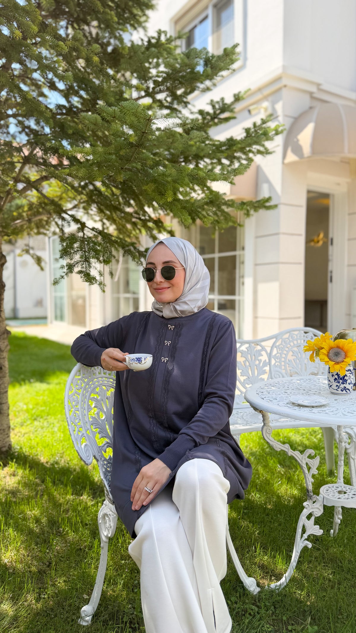 Antrasit Fiyonk Düğmeli Tunik-304