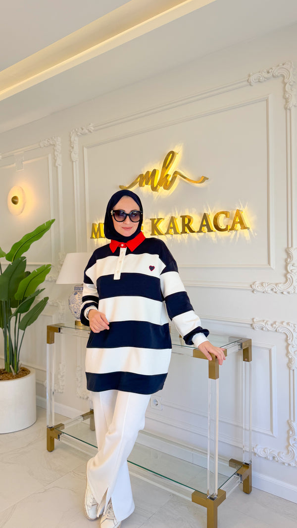 Lacivert Çizgili Sweat -170394