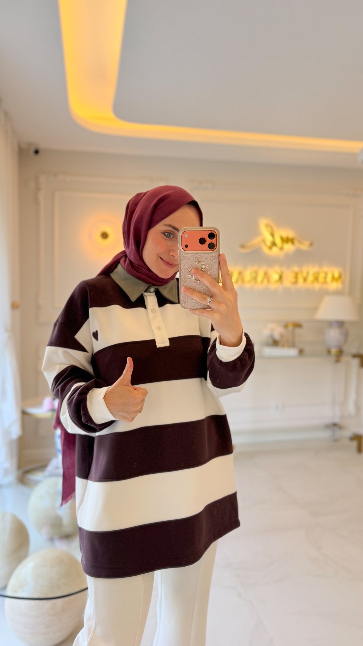 Mürdüm Çizgili Sweat -170394