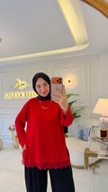 Kırmızı Dantelli Oysho Tunik