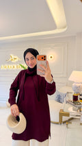 Bordo Fular Detay Tunik