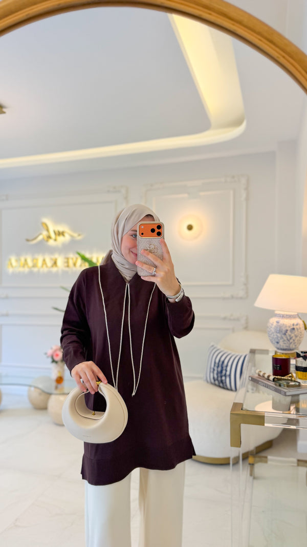 Acı Kahve Fular Detay Tunik