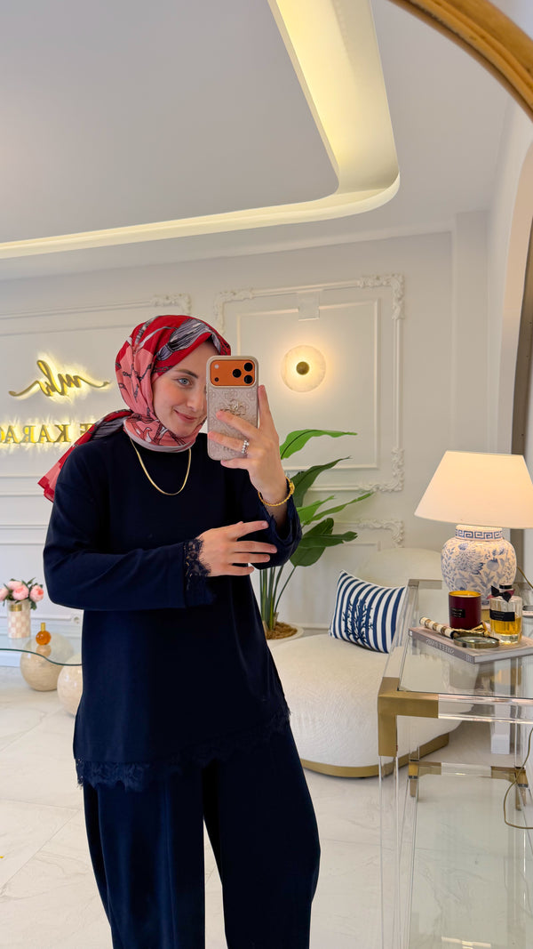 Lacivert  Dantelli Oysho Tunik