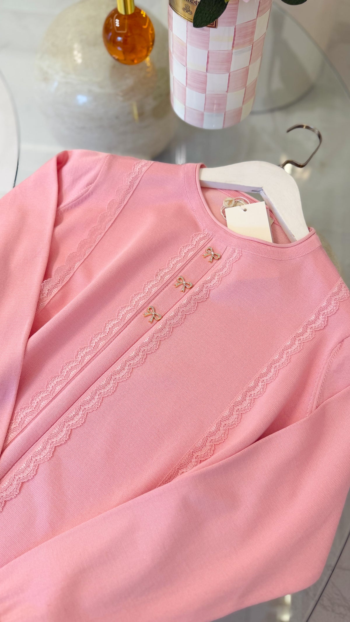 Pembe Fiyonk Düğmeli Tunik-304