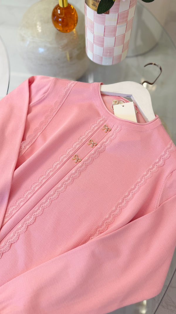 Pembe Fiyonk Düğmeli Tunik-304