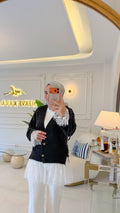 Siyah Dantel Büzgü Hırka-27720