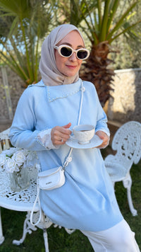Bebe Mavi İnci Manşet Detay Tunik