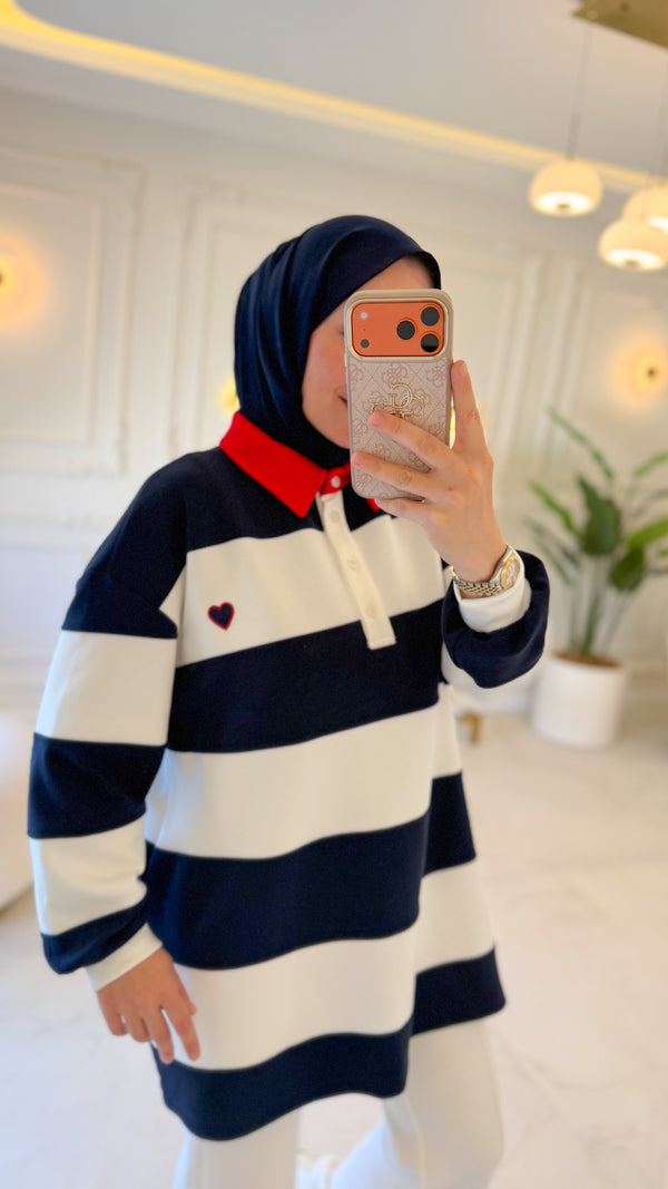 Lacivert Çizgili Sweat -170394